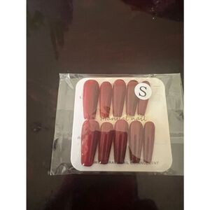 Press-On Coffin Nails - Mauve to Deep Berry Ombre (Set S)